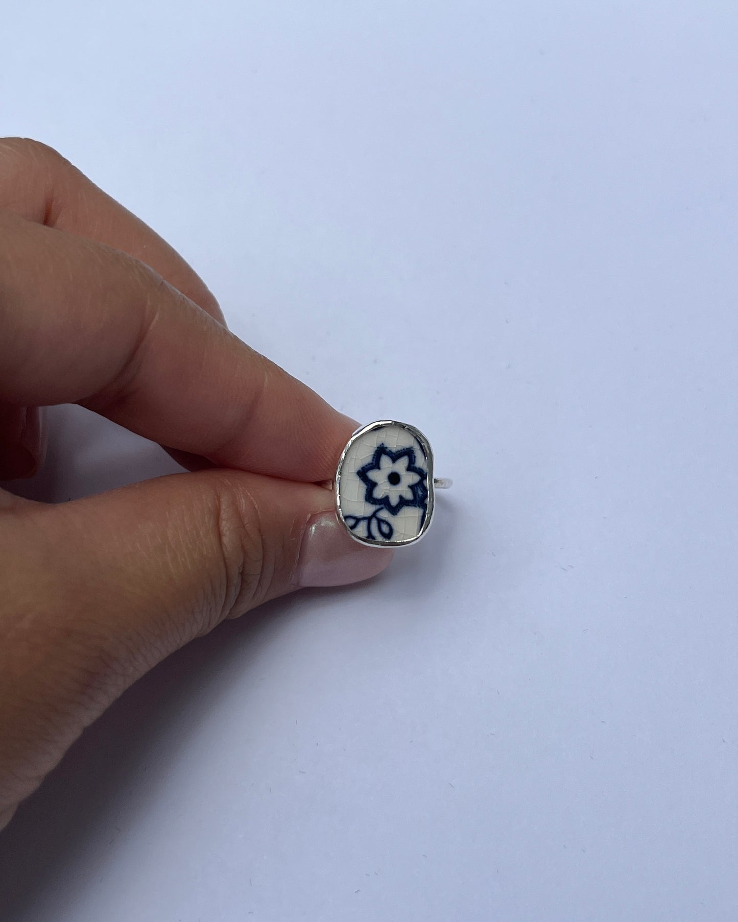 Pottery Bezel Ring