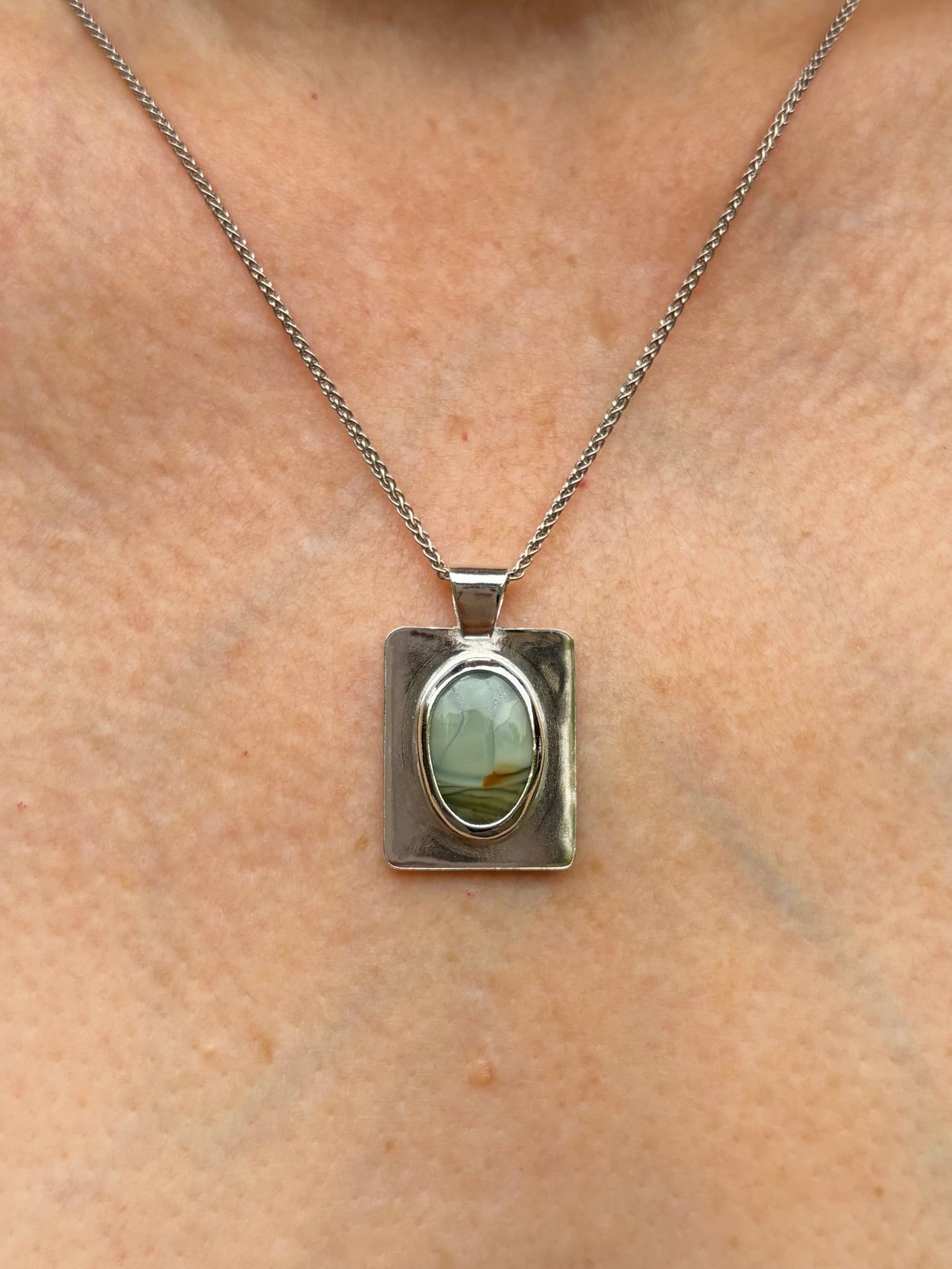 Plate Pendant - Orbicular Ocean Jasper