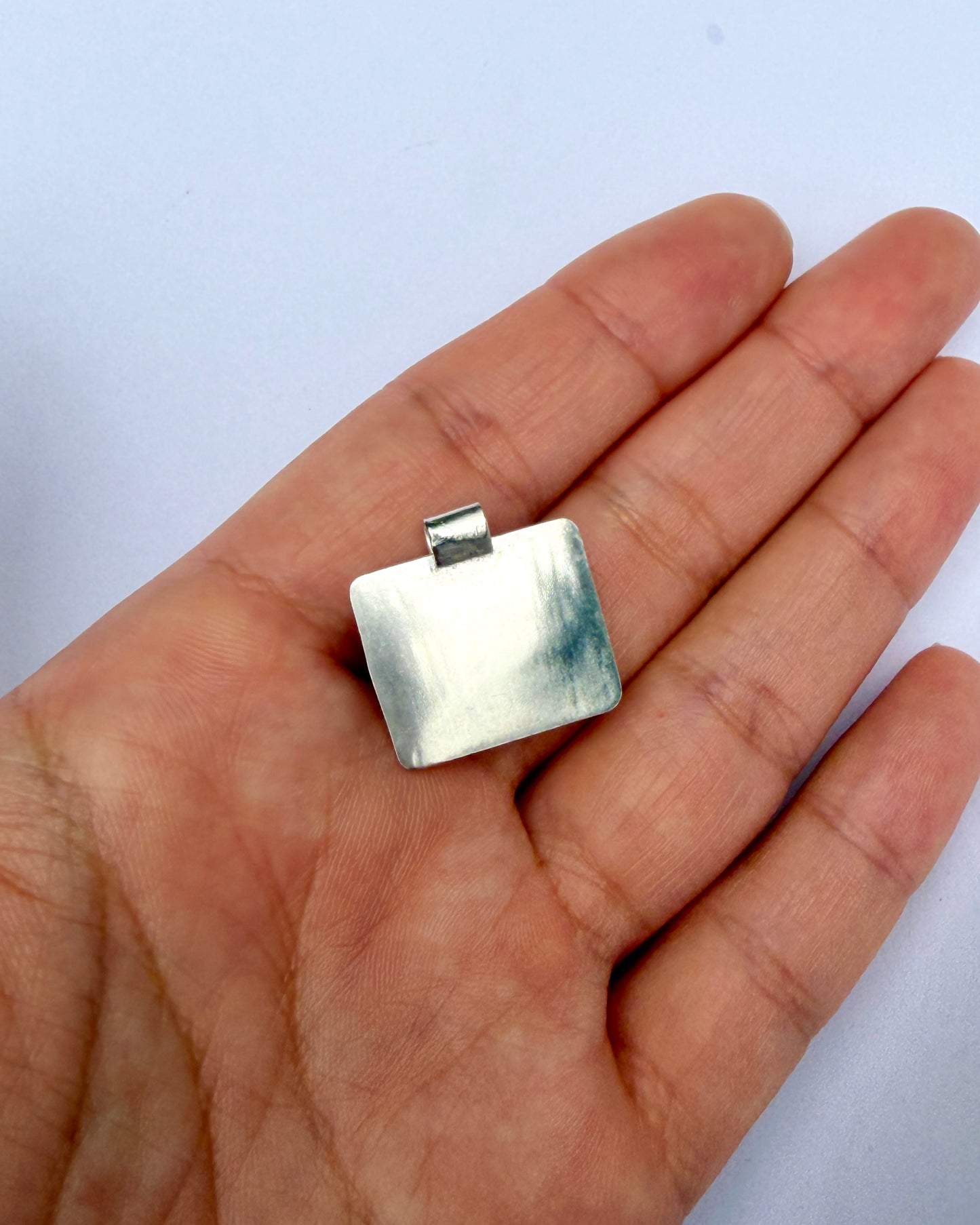 Plate Pendant - Teal Fluorite
