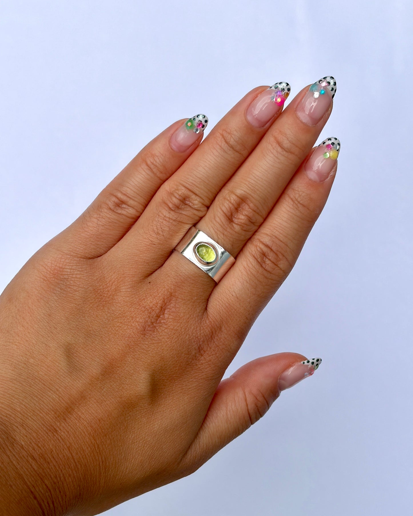Lantern Ring - Green Apatite