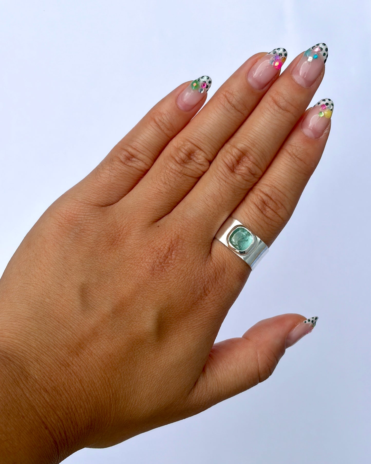 Lantern Ring - Aqua Kyanite