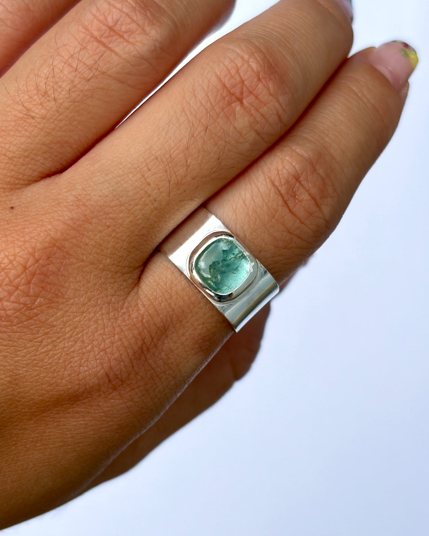 Lantern Ring - Aqua Kyanite