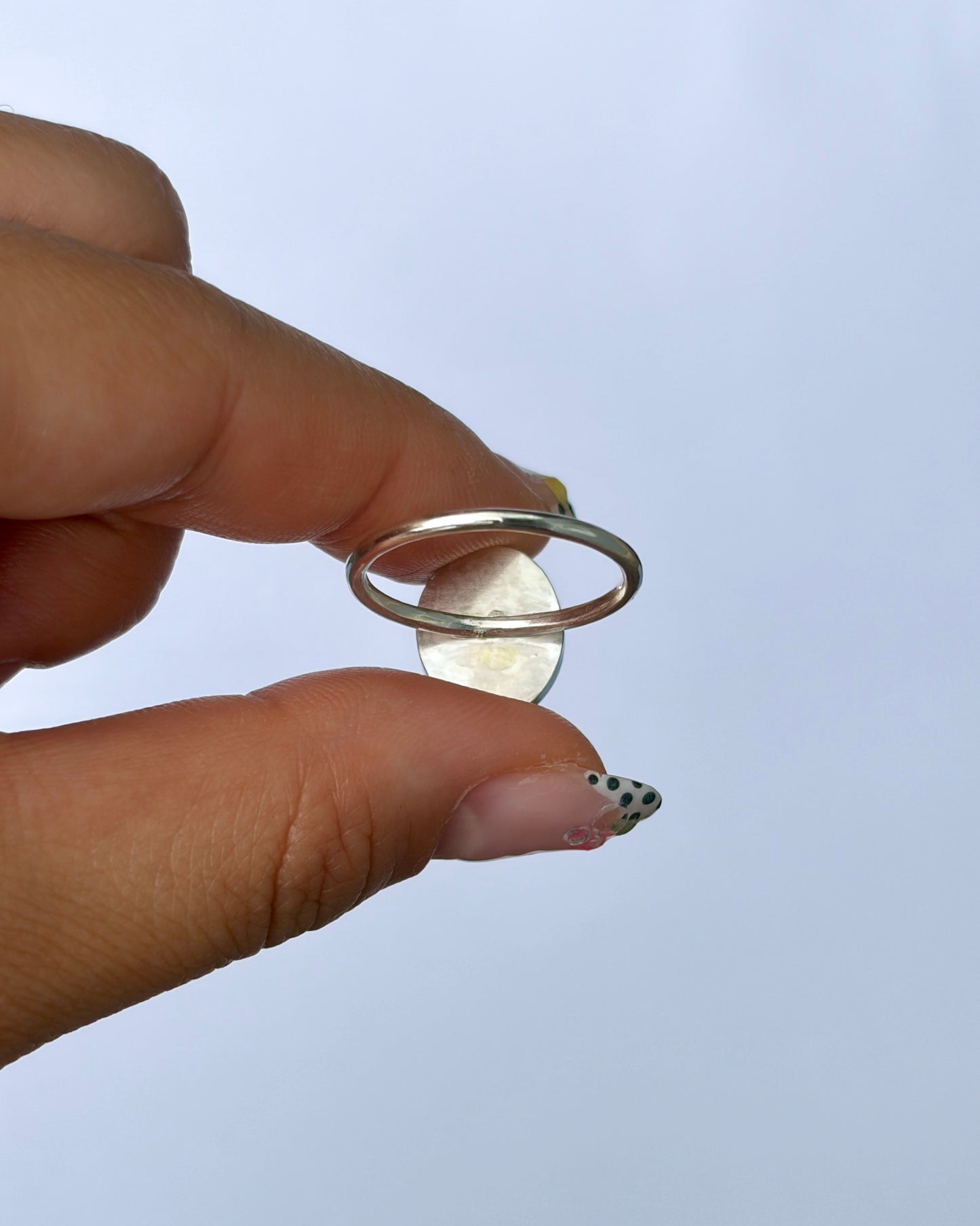 Small Bezel Ring - Orbicular Ocean Jasper