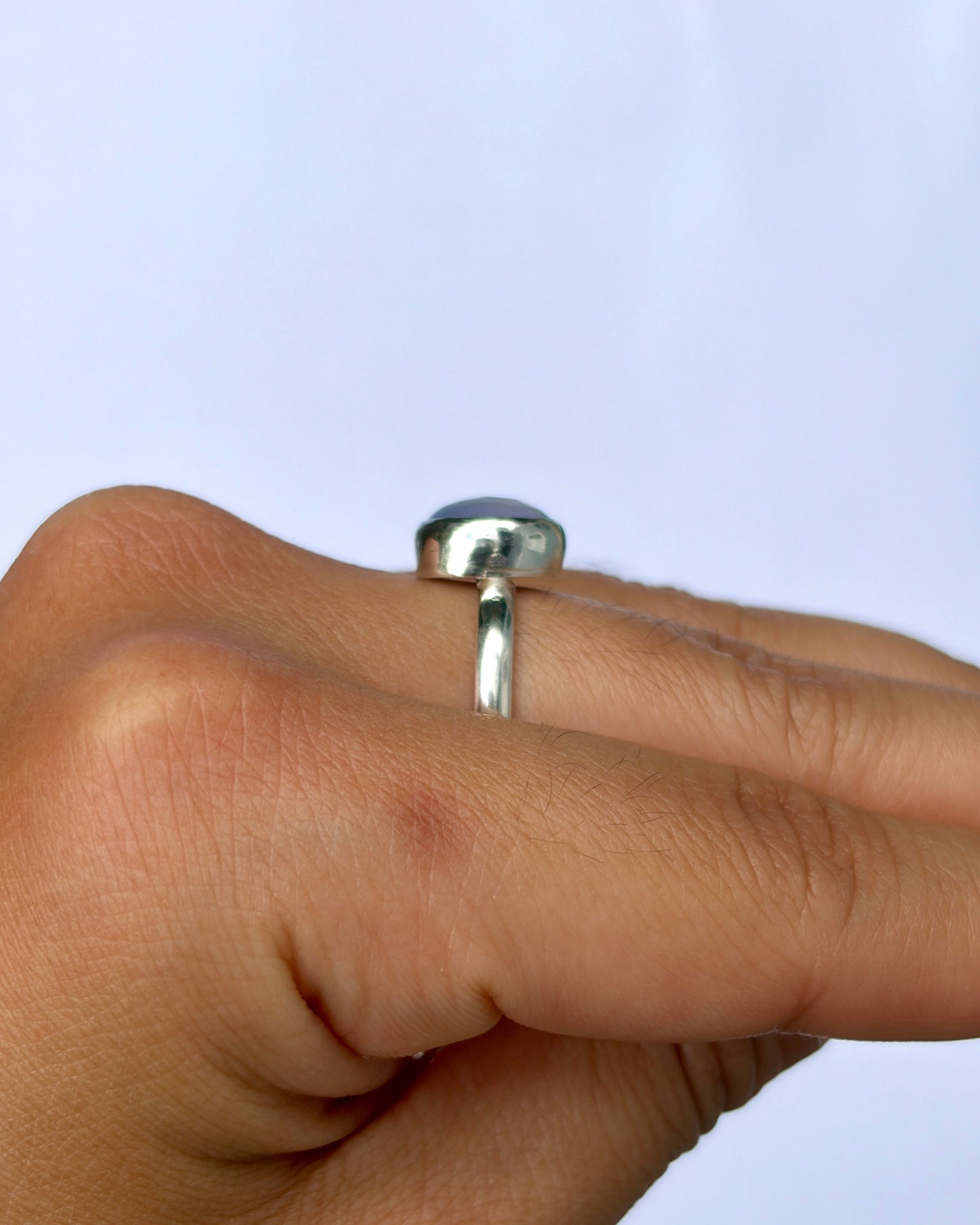 Small Bezel Ring - Lavender Chalcedony