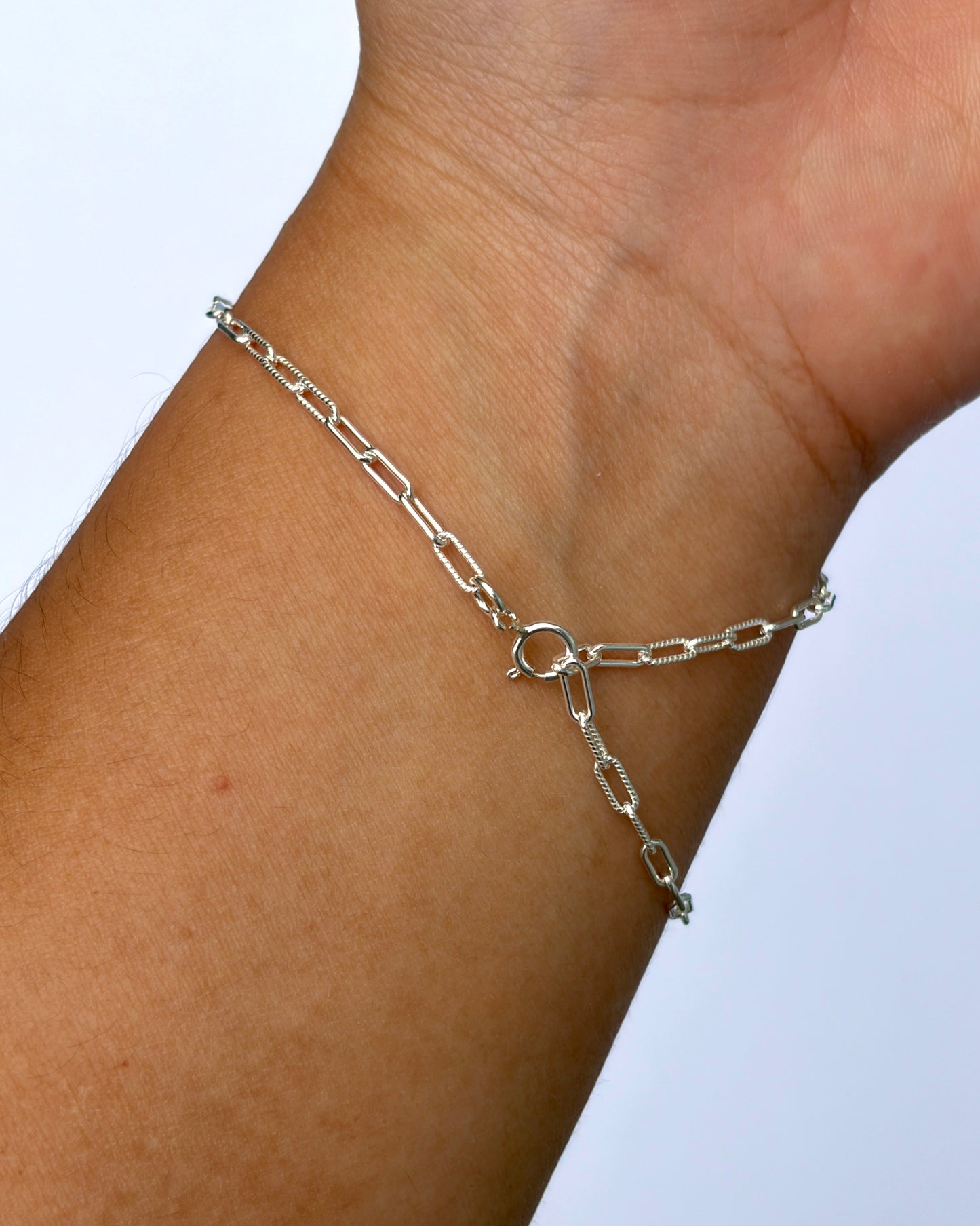 Bezel Hand Chain - Pink Rhodochrosite