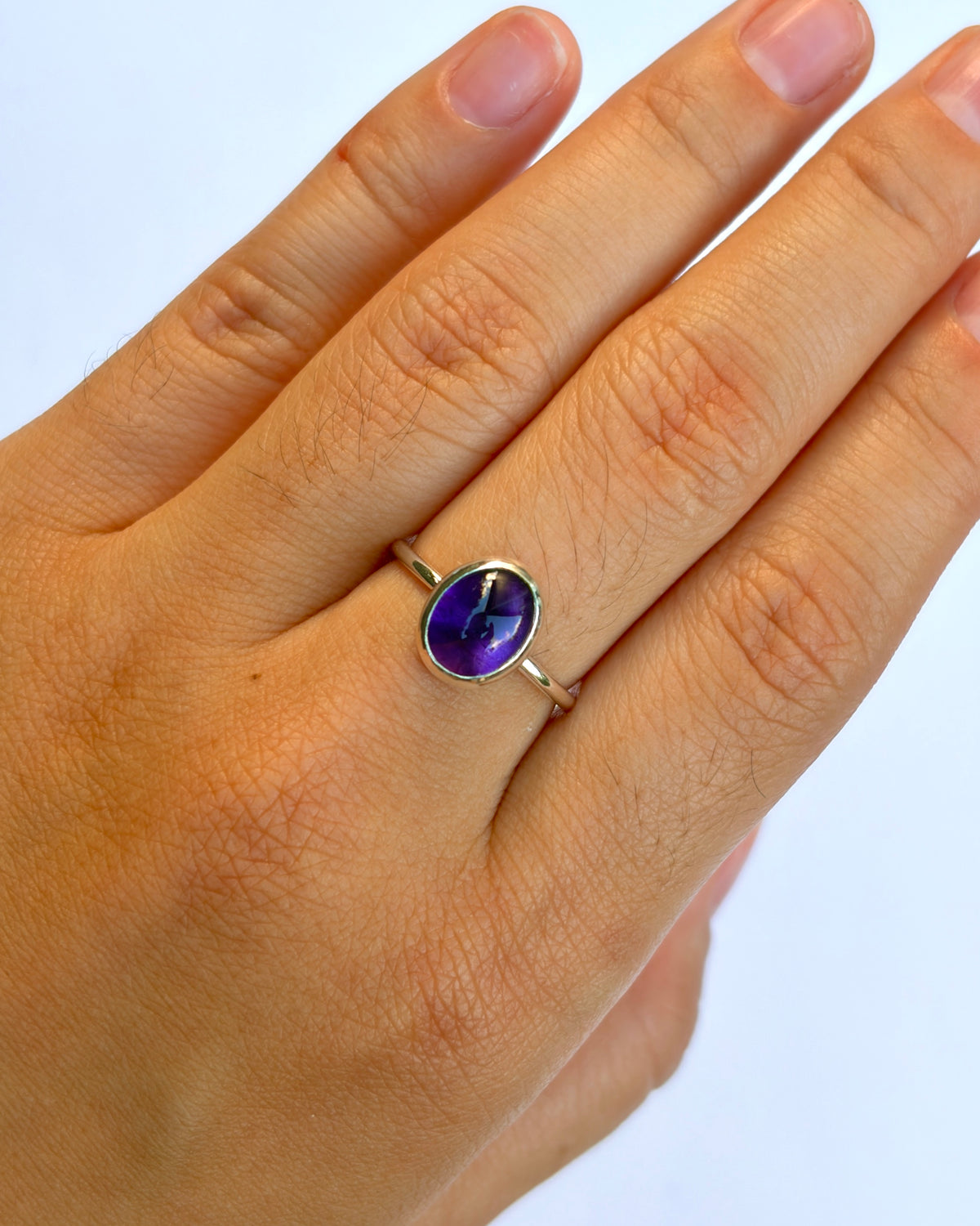 Small Bezel Ring - Purple Amethyst