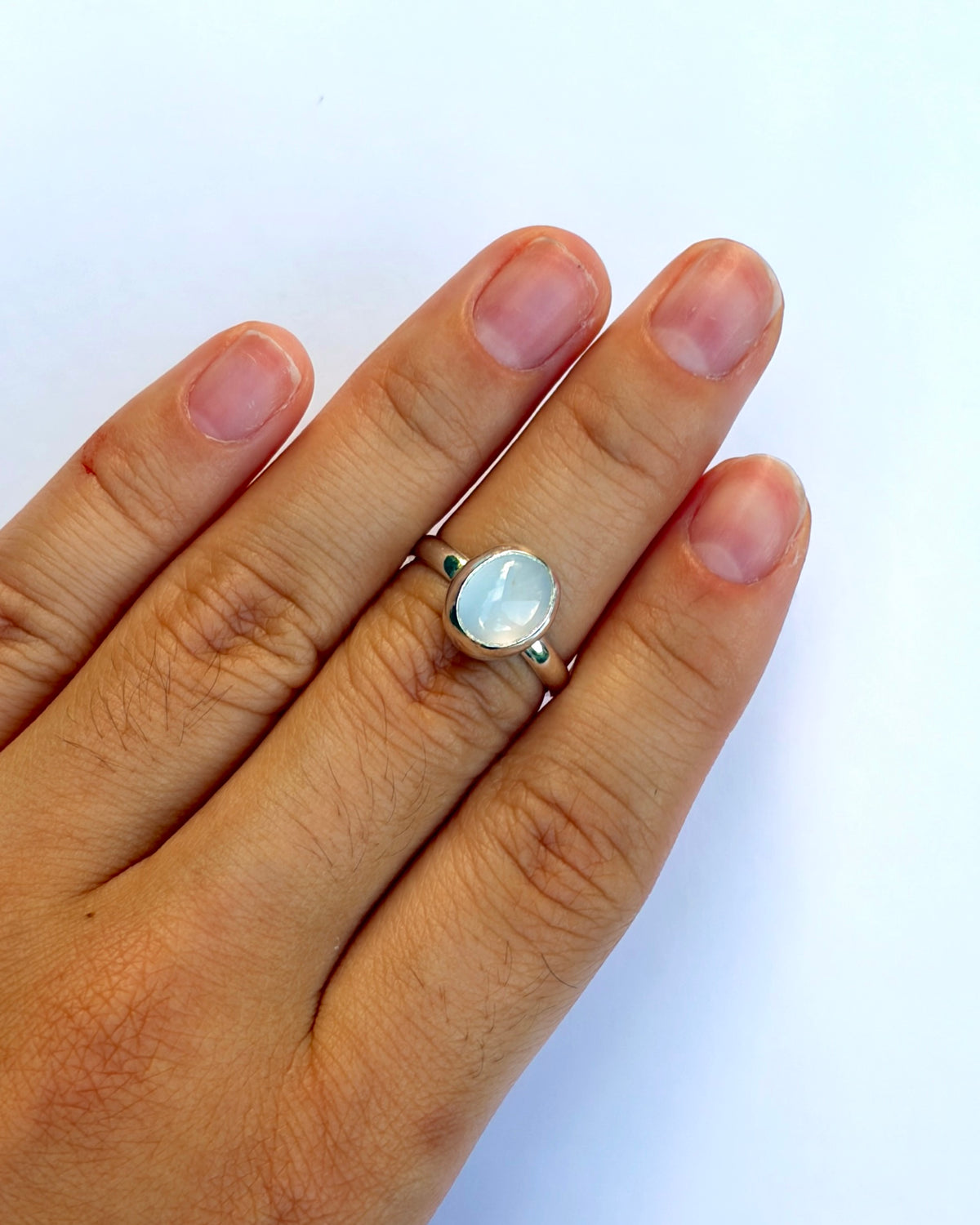 Small Bezel Ring - Lavender Chalcedony