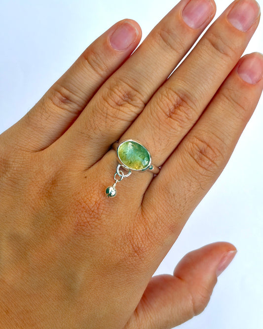Charm Ring - Green Sunstone