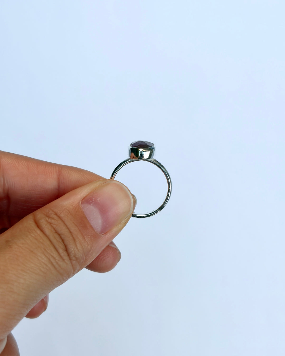 Small Bezel Ring - Pink Sapphire