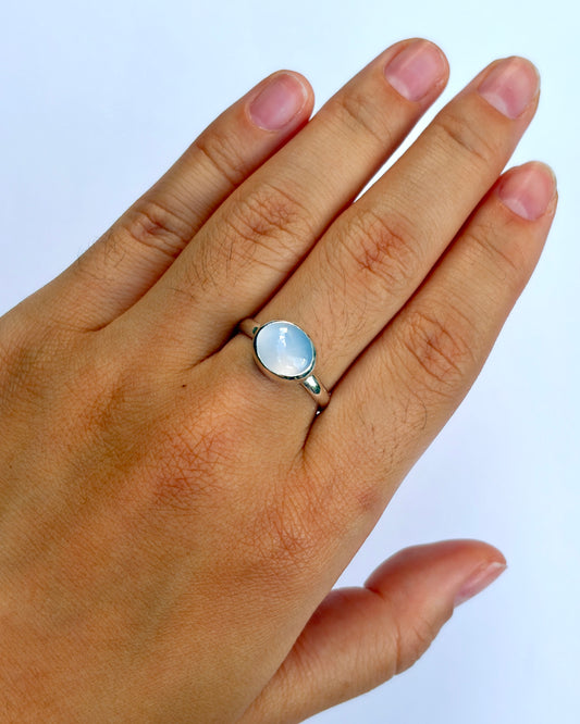 Small Bezel Ring - Lavender Chalcedony