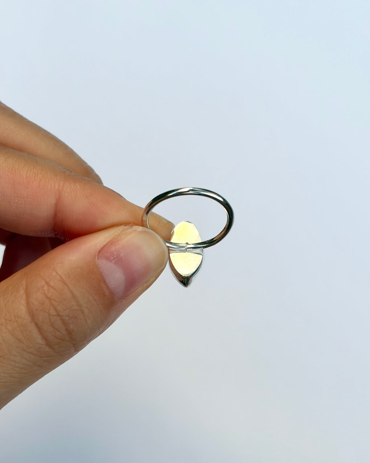 Small Bezel Ring - Green Sunstone