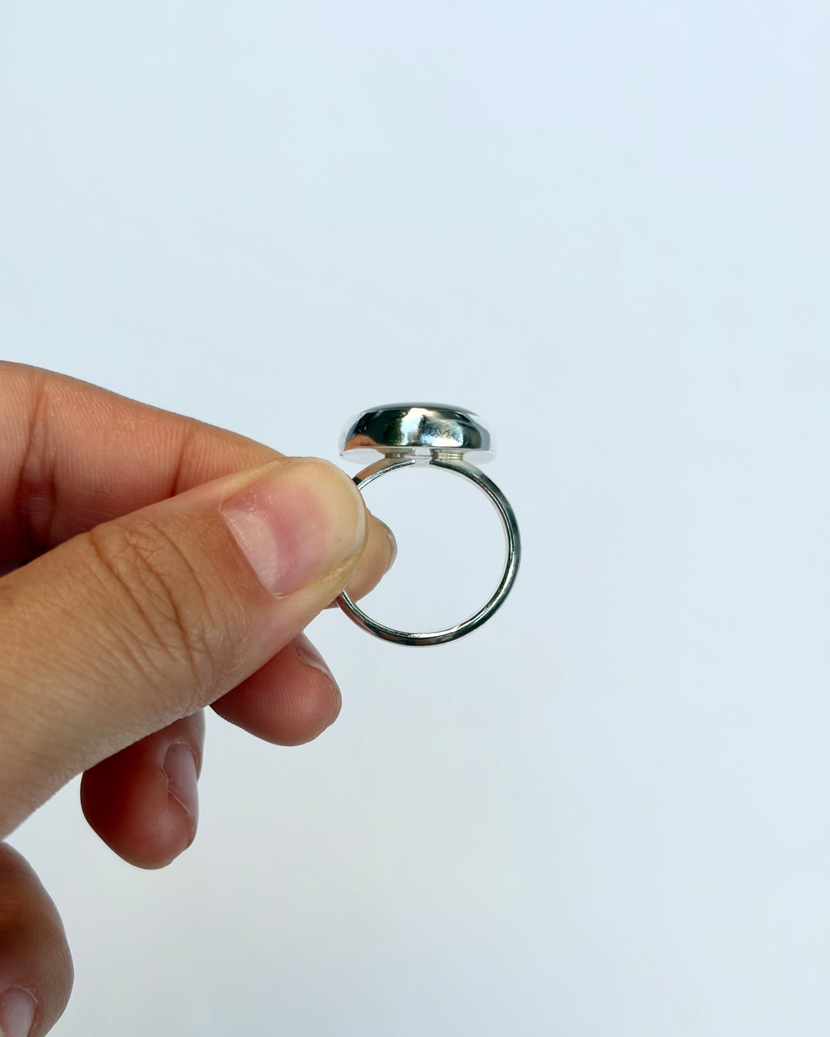 Large Bezel Ring - Grey Moonstone