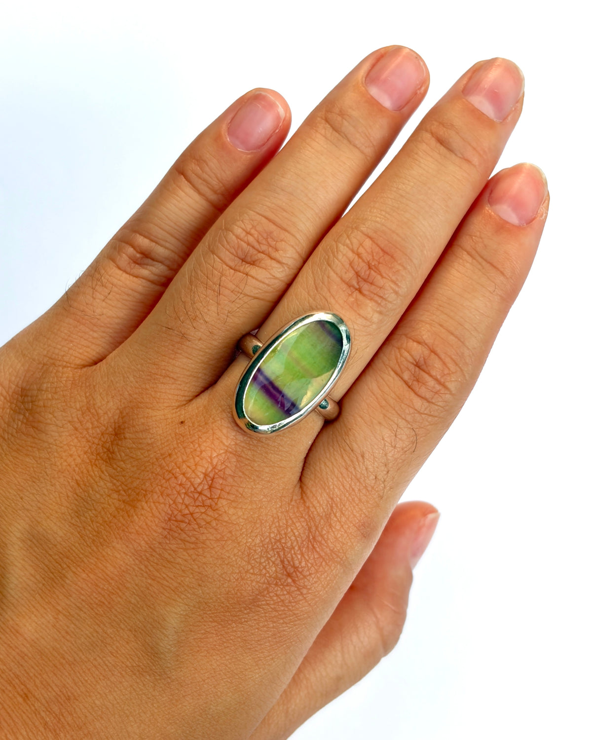 Large Bezel Ring - Fluorite
