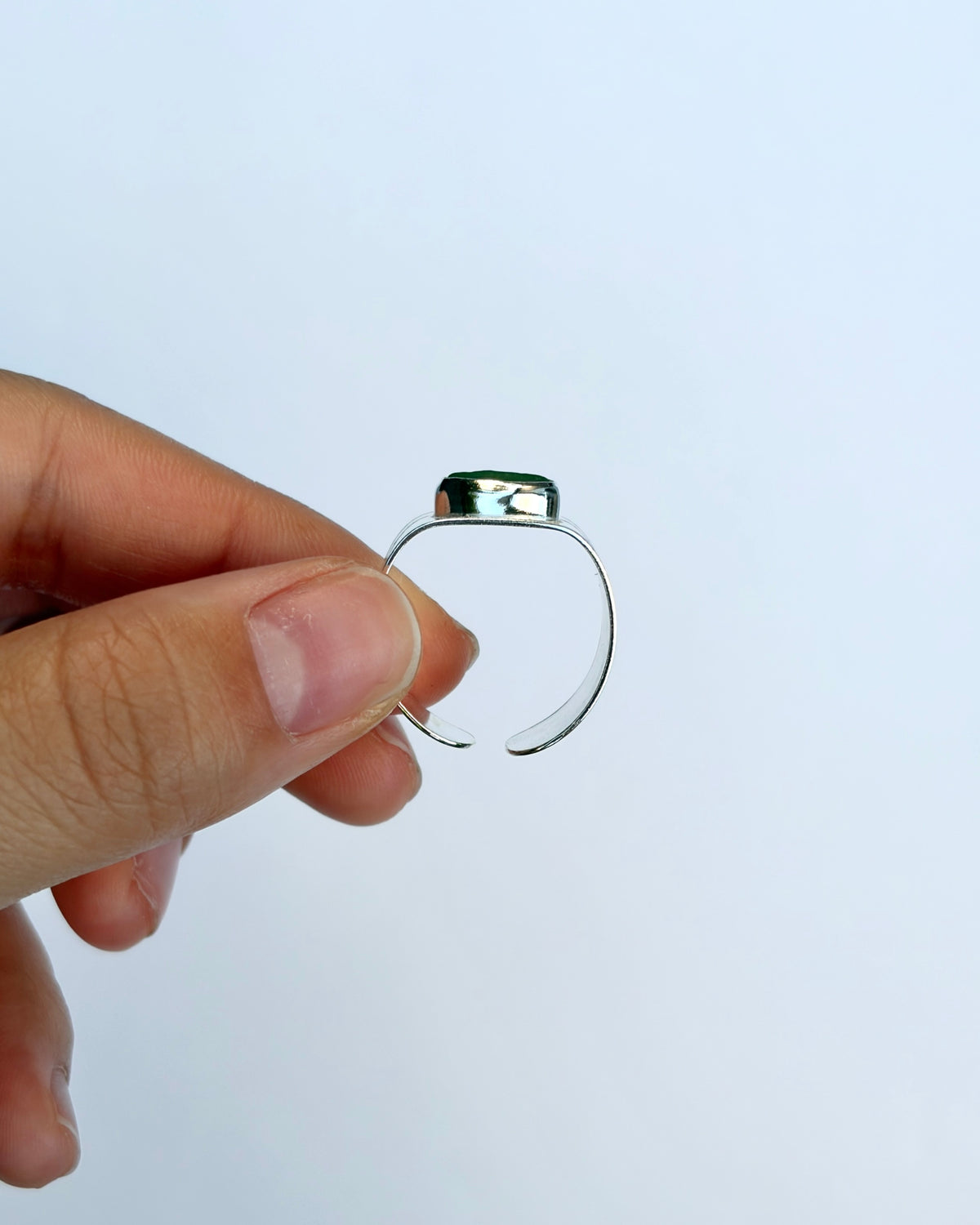 Lantern Ring - Green Sea Glass