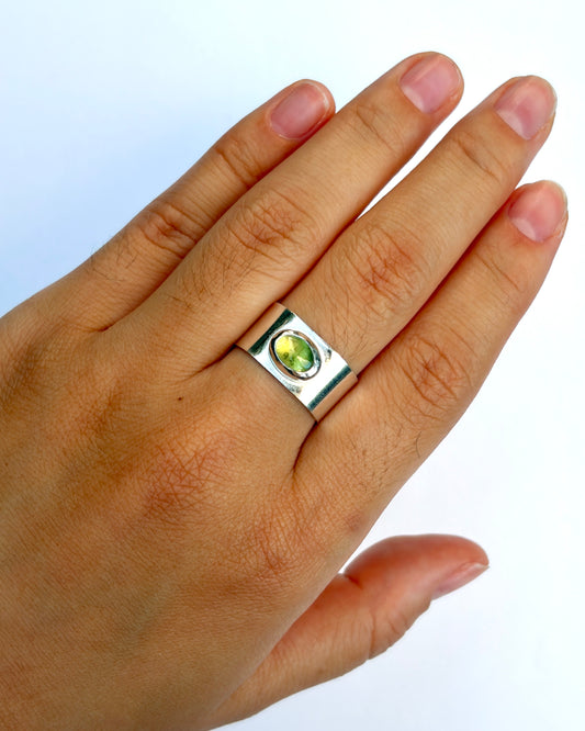 Lantern Ring - Green Apatite