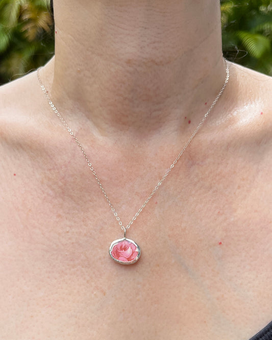 Upcycled Pottery Bezel Necklace