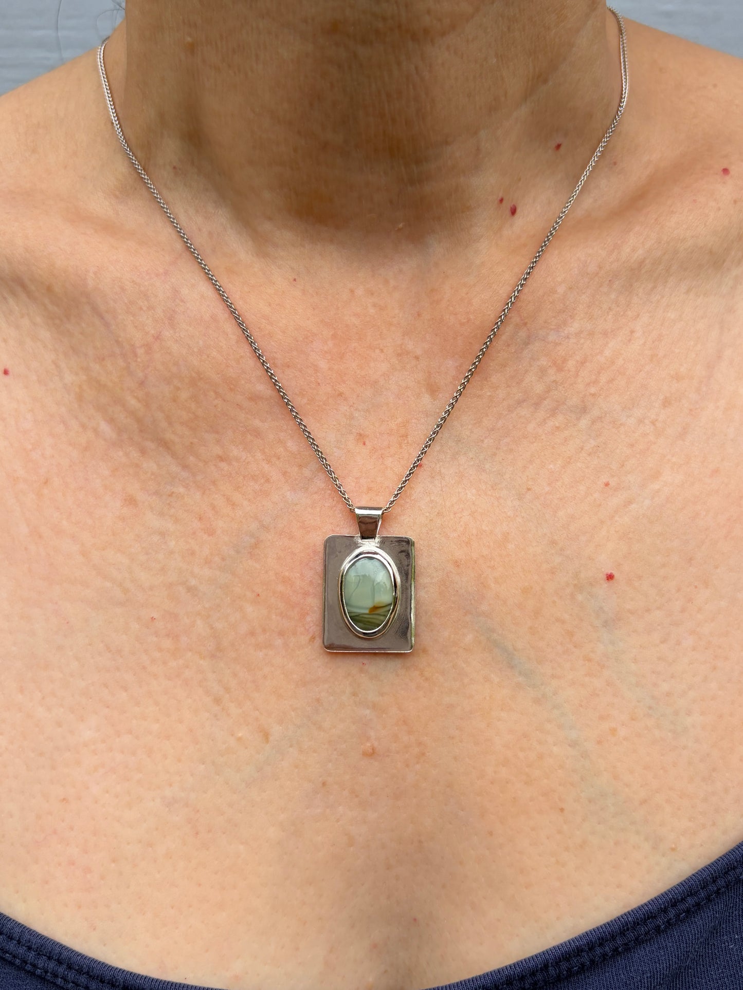 Plate Pendant - Orbicular Ocean Jasper