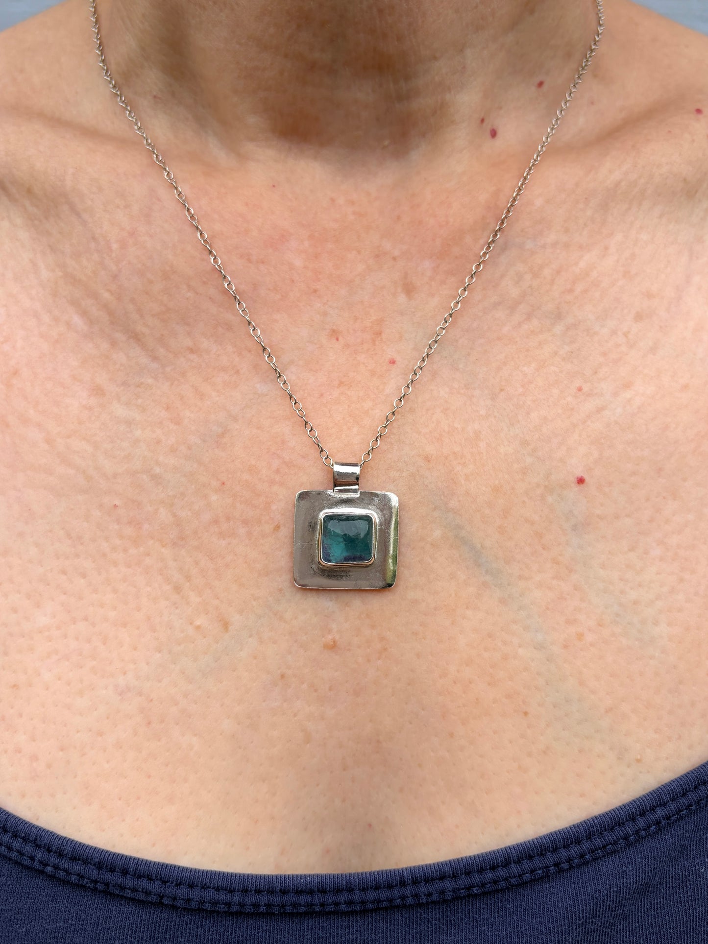 Plate Pendant - Aquatic Kyanite