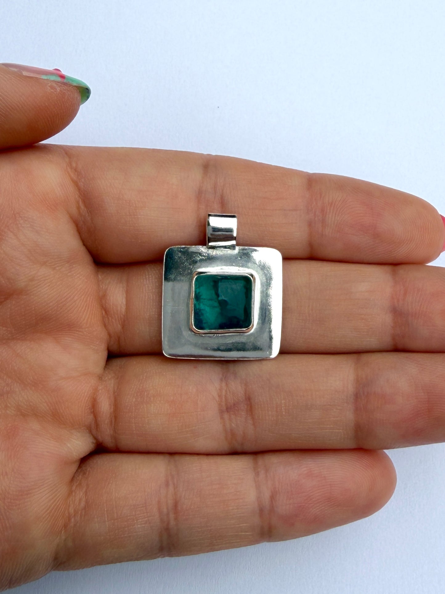 Plate Pendant - Aquatic Kyanite