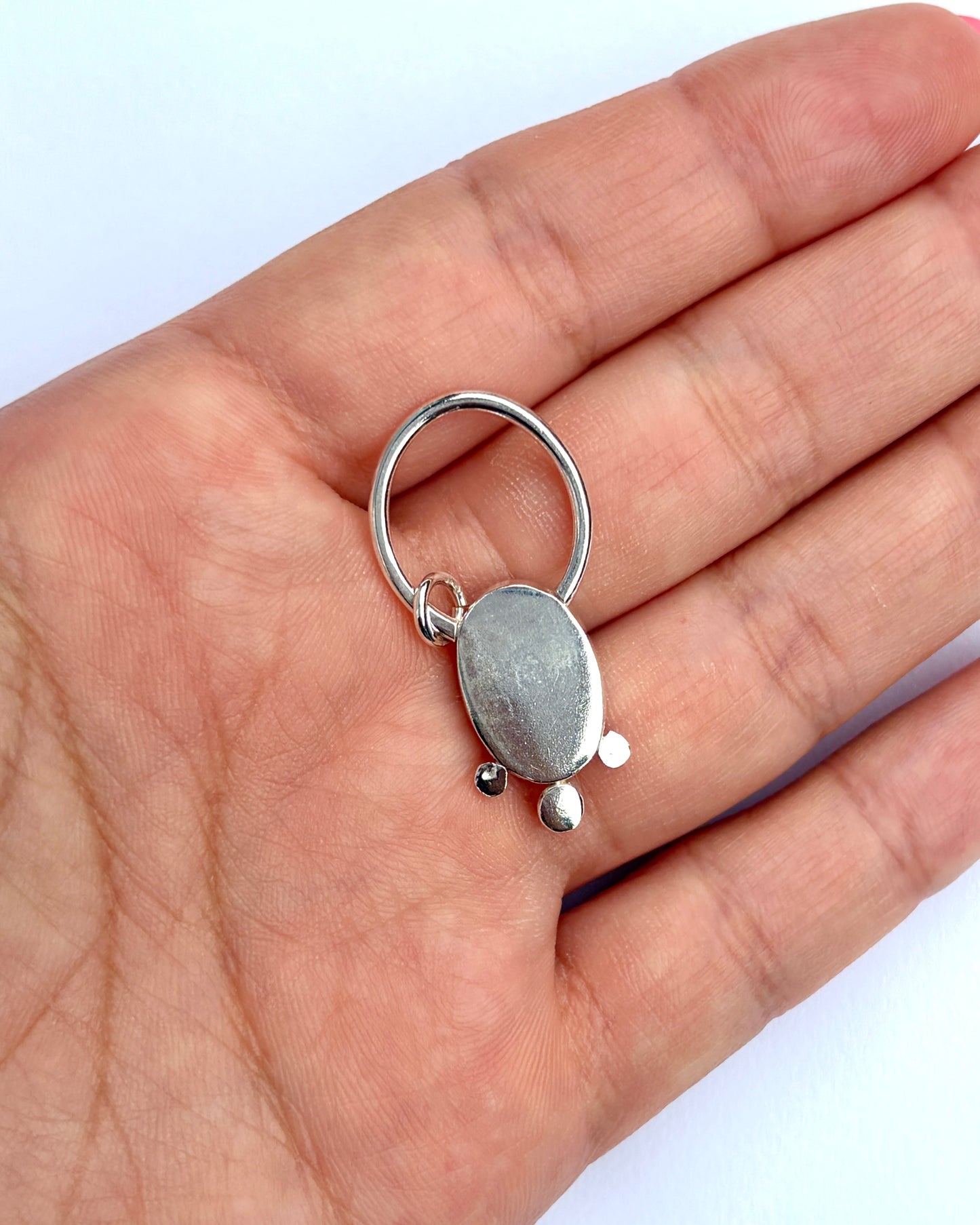 Dot Trio Bezel Pendat - Aquamarine