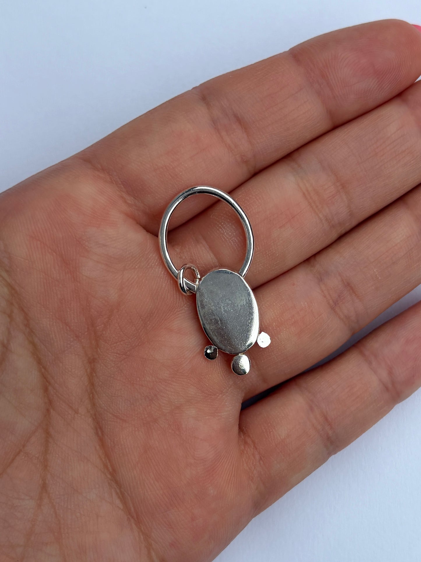 Dot Trio Bezel Pendat - Aquamarine