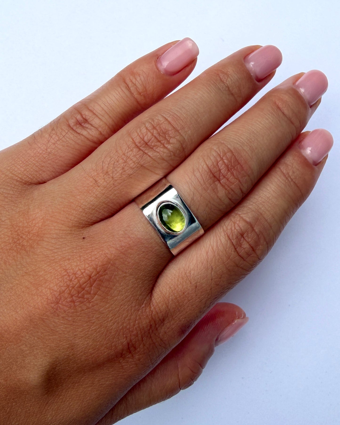 Lantern Ring - Green Apatite