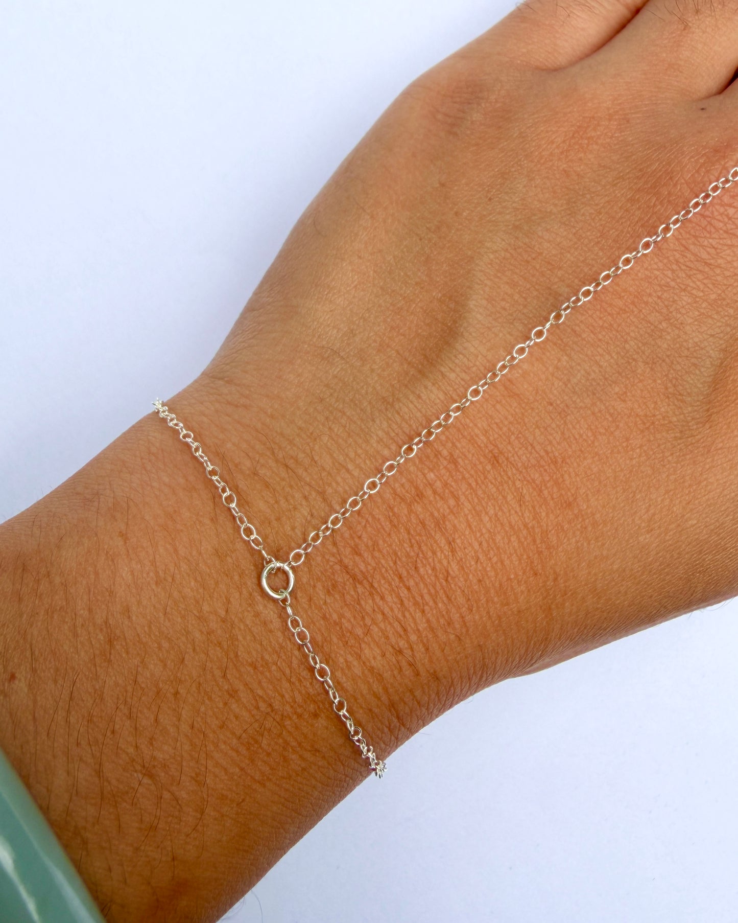 Bezel Hand Chain - Pink Tourmaline