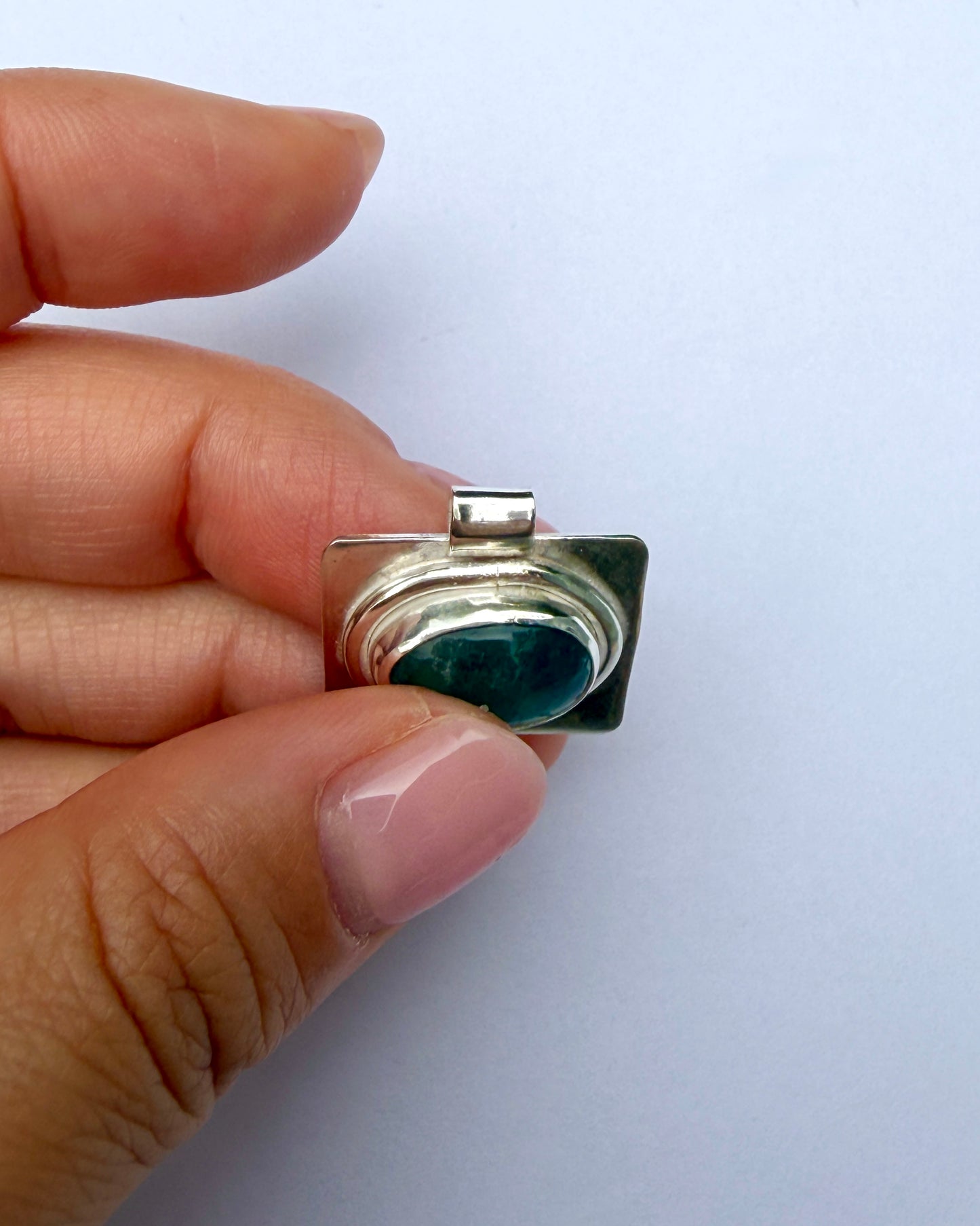 Plate Pendant - Teal Fluorite